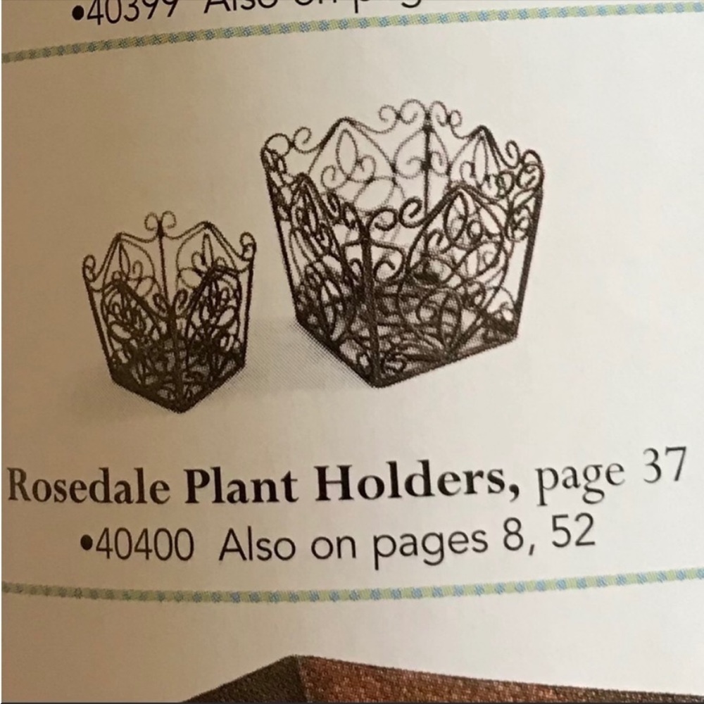 SL@H VINTAGE ROSEDALE SET METAL SCROLL BASKETS/PLANT HOLDERS - Picture 3 of 6